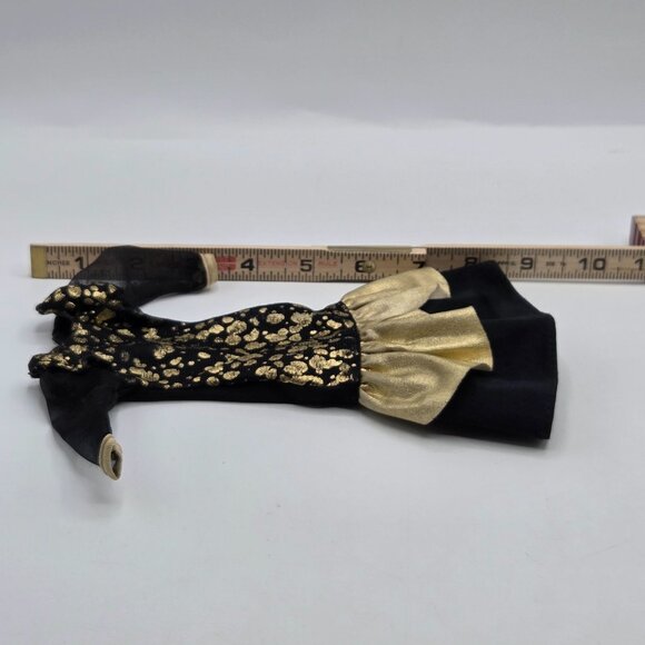Barbie Black & Gold Dressy Gown By Lucky Inc. Vintage Elegant Design With Gold A - Picture 6 of 6